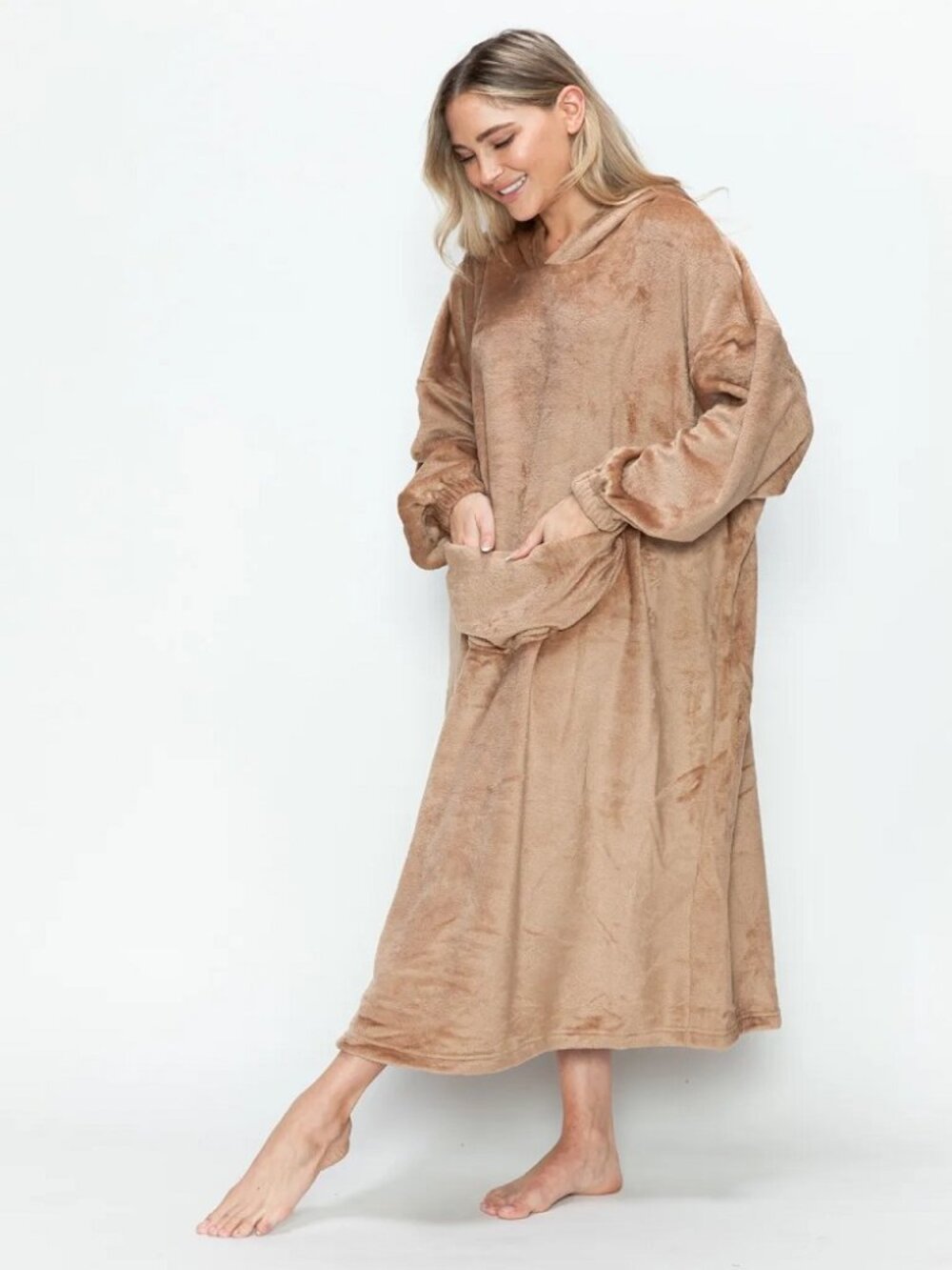 Casual Elegance Full Size Hooded Midi Dress with Pocket - Picture 12 of 16